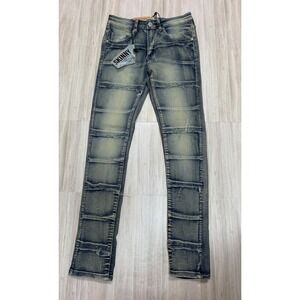 Street Jeans Mens Skinny Fit Washed Denim Jeans Size 28x32